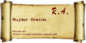 Rujder Armida névjegykártya